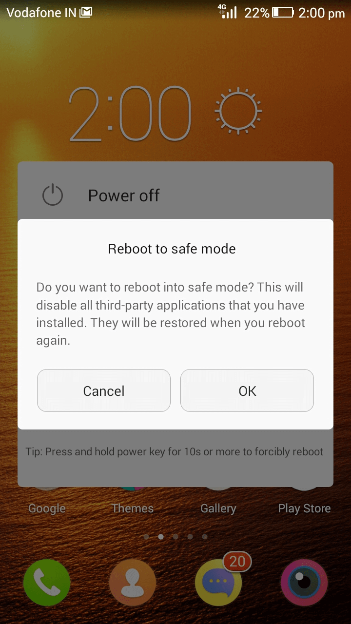 Reboot to safe mode