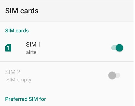 SIM card to turn your SIM ON