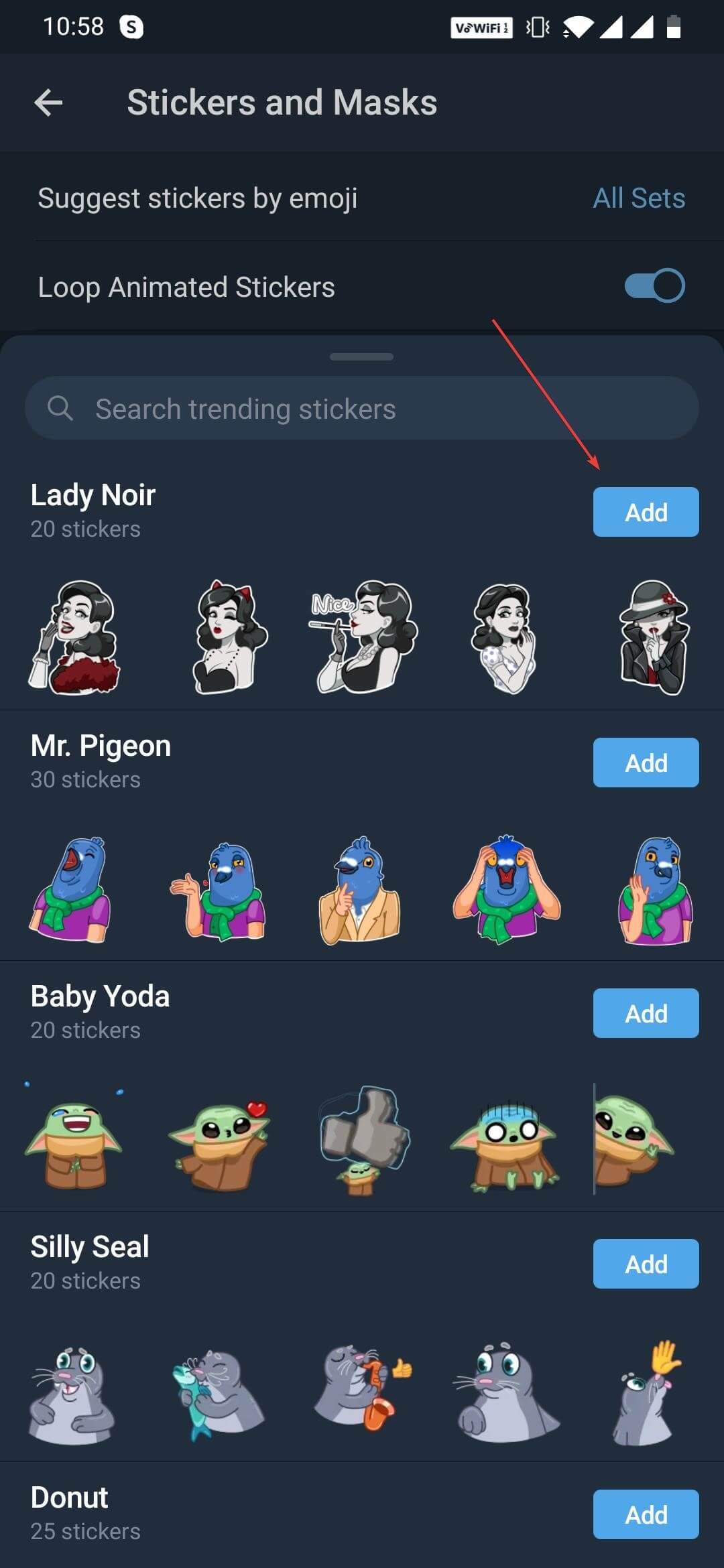 Select Stickers and add them