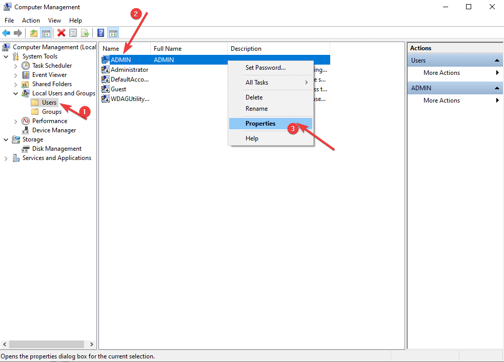 Select on the Account click on properties
