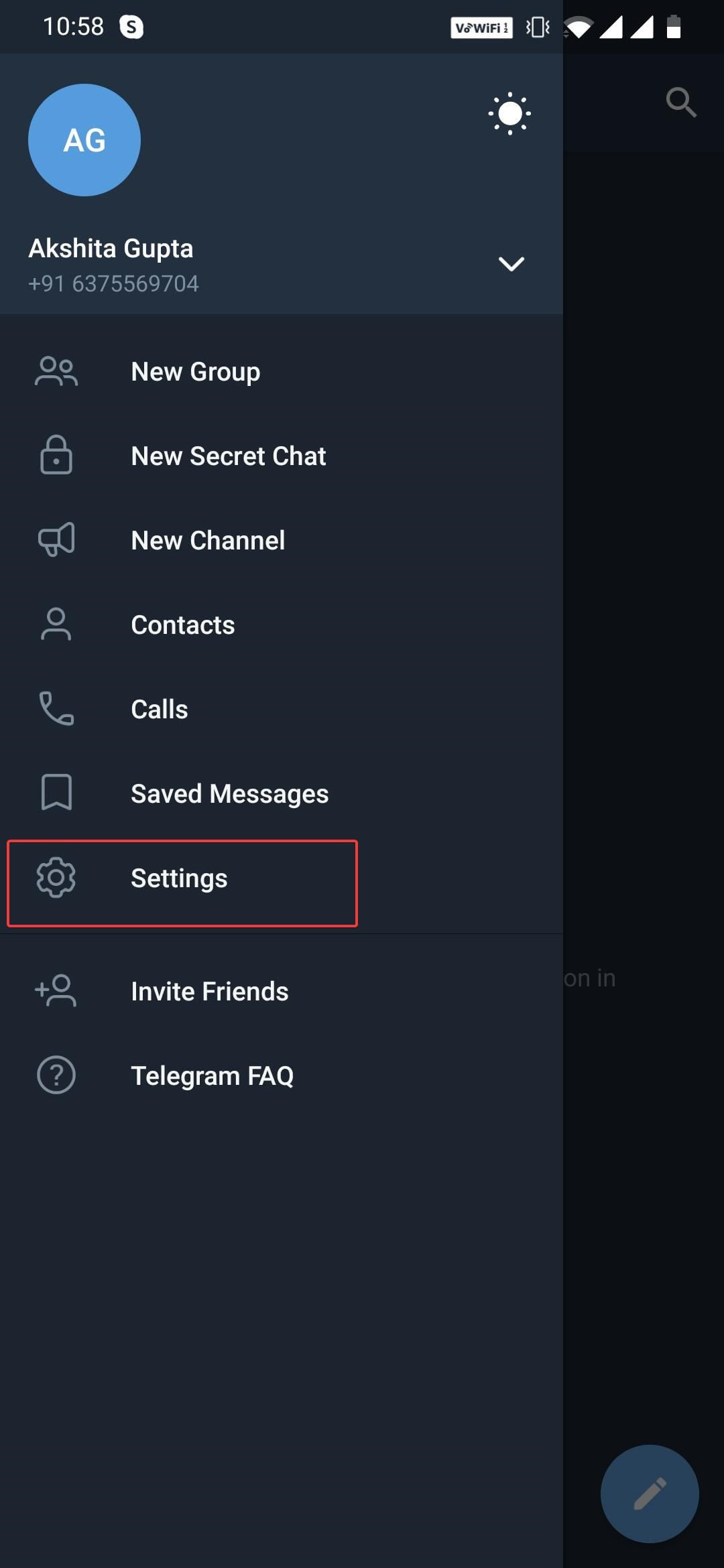 Telegram Setting