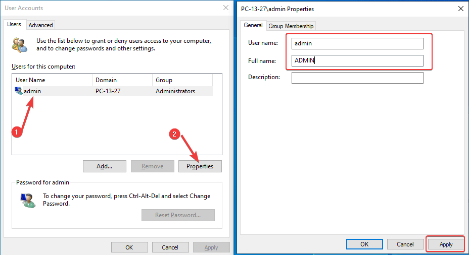 Use netplwiz to Change Username On Windows