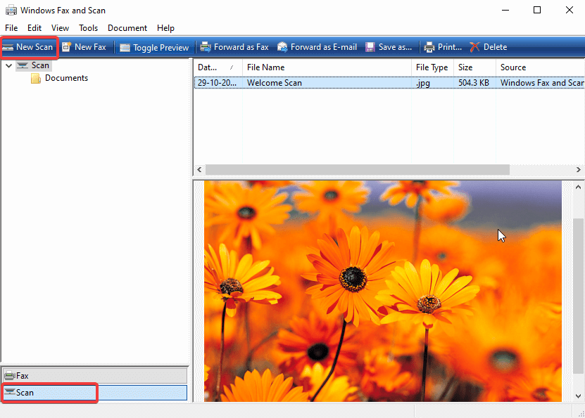 Windows Fax and Scan