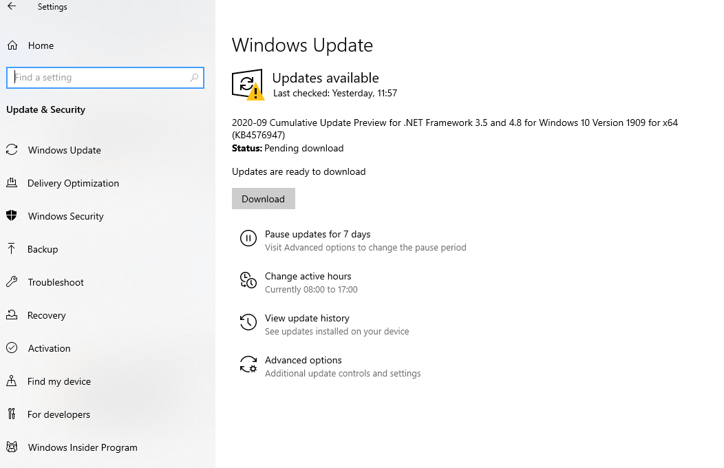 Windows updates