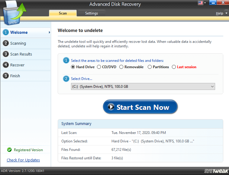 Advanced Disk Recovery - Start Scan Now