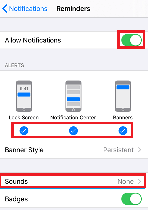 Allow Notifications Reminders