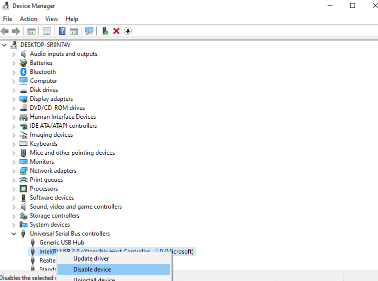 Block USB Port Using The Device Manager