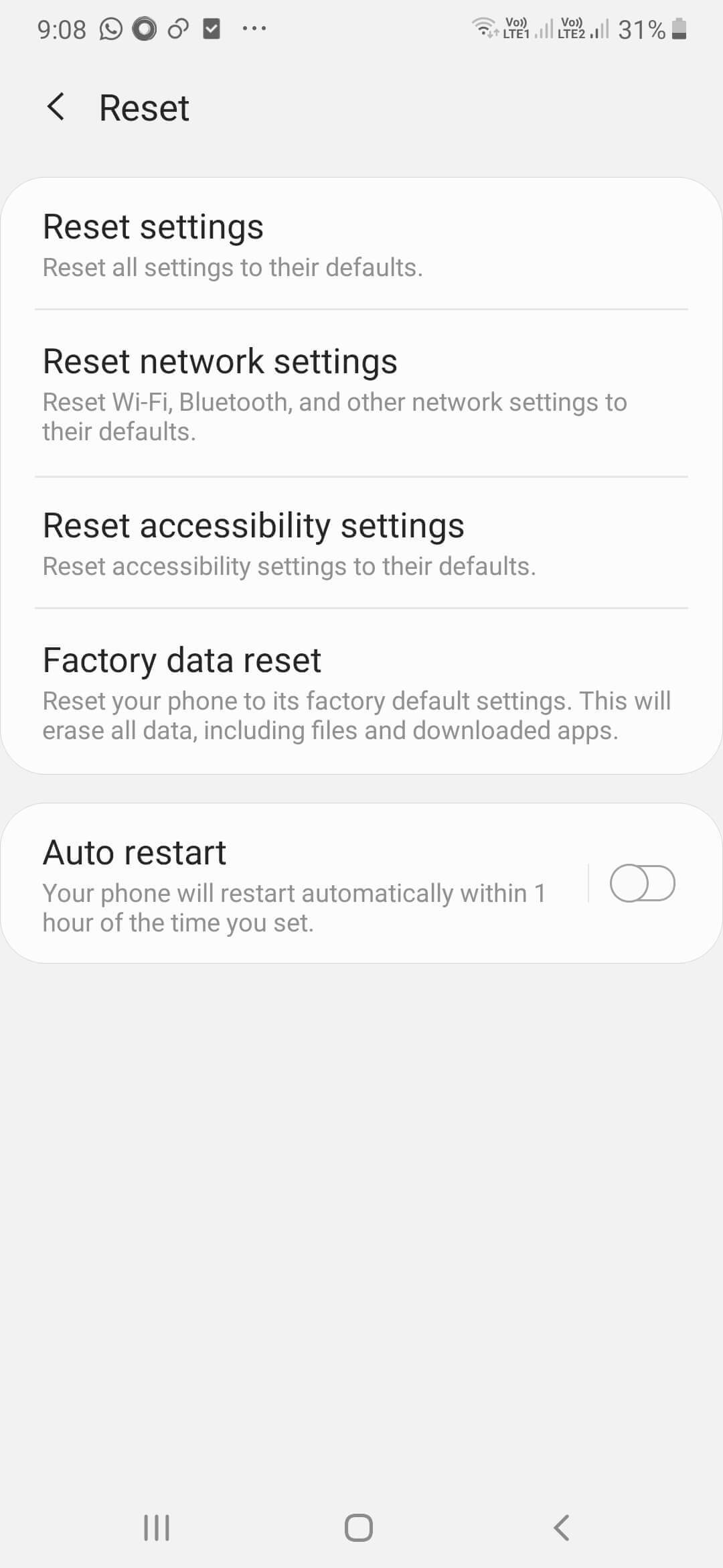 Factory Reset Device