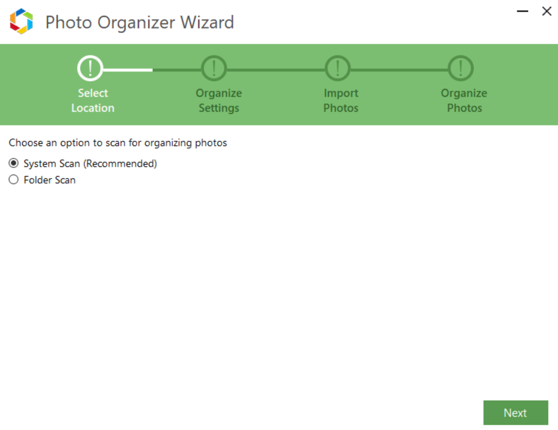 Photos organizer wizard