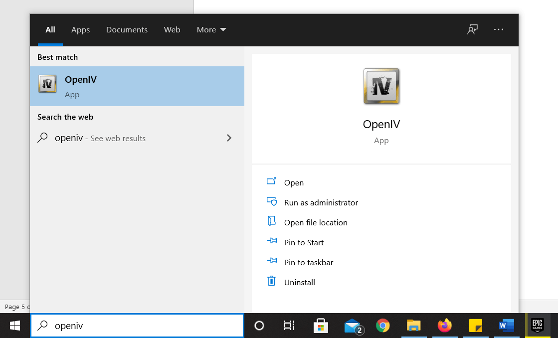 Run OpenIV