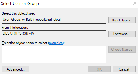 Select user or group