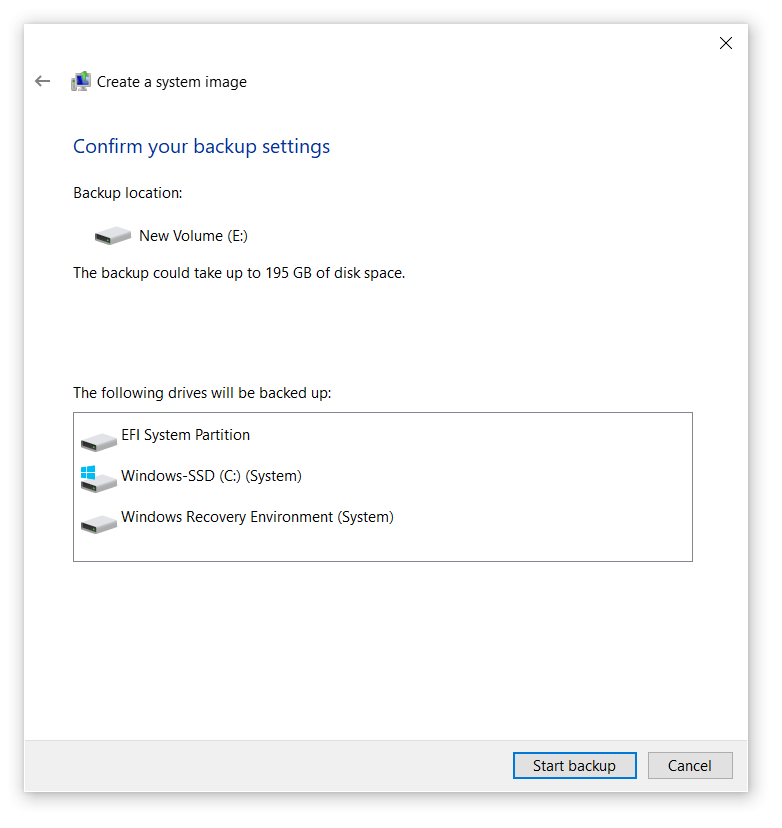 Start Backup