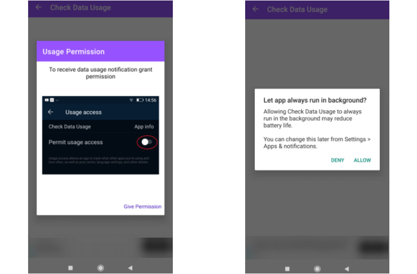 Track the data usage in android