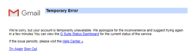 Try Again And Sign Out