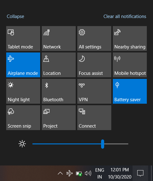 Turn on and off Focus Assist