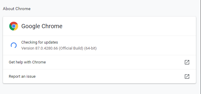 Update chrome