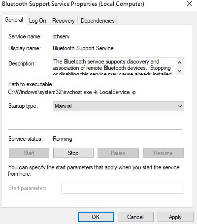 Bluetooth Support Service To Automatic