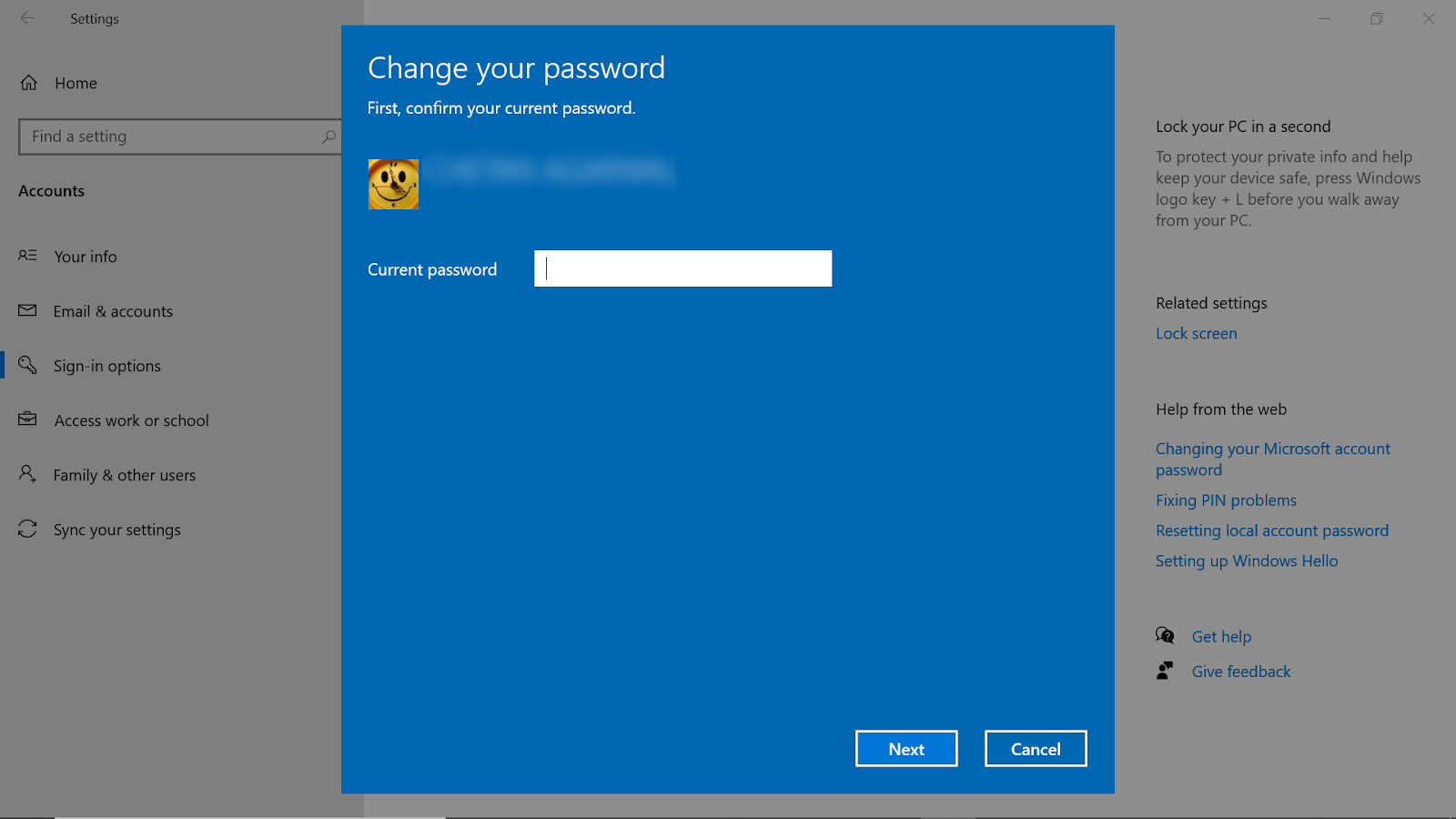 Change password