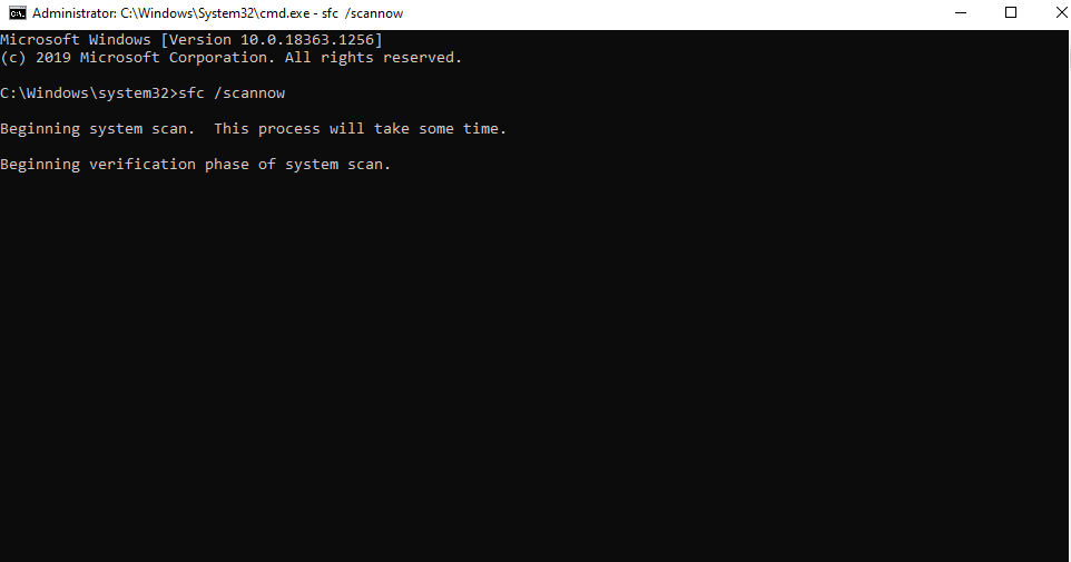 RUN the SFC Command in Command Prompt