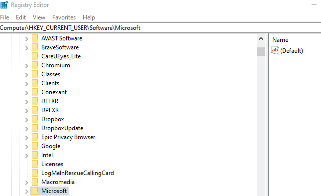 Registry Editor Microsoft