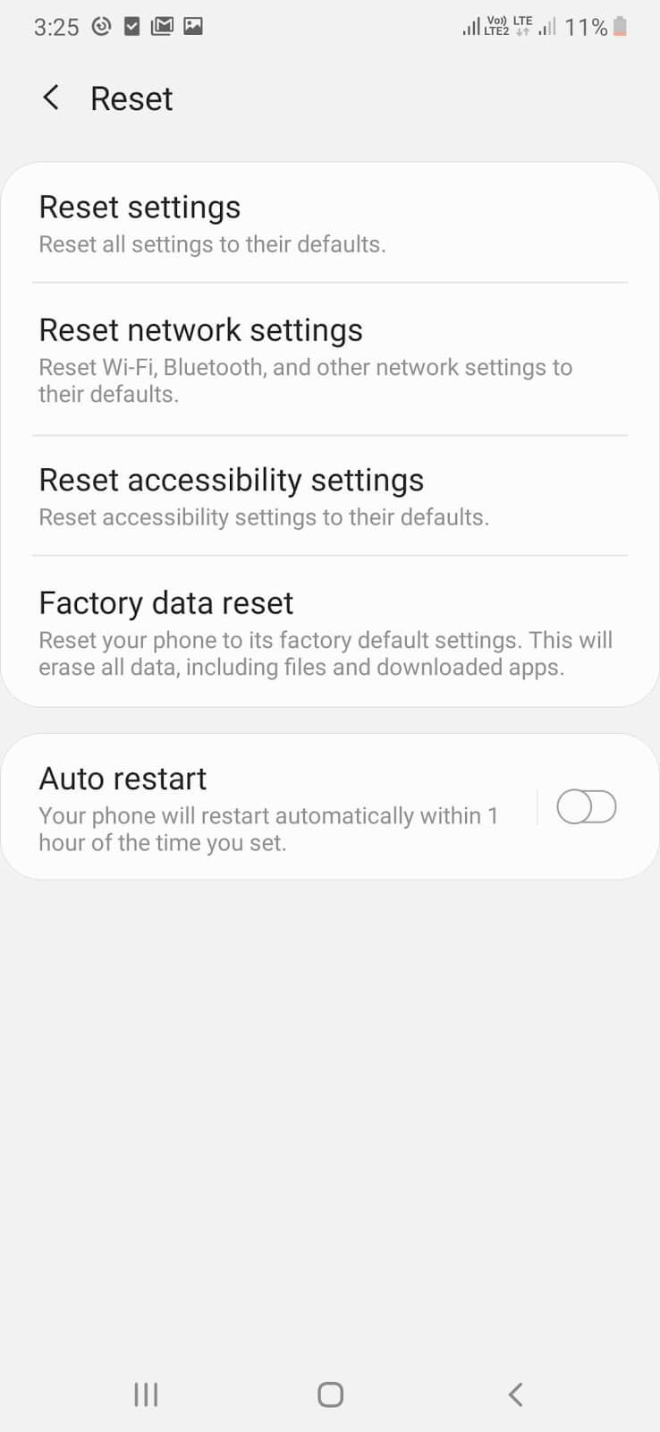 Reset Settings First And Then Factory Reset