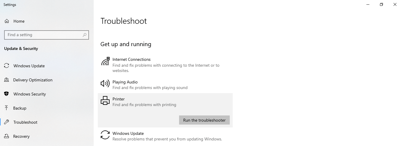 Run the Troubleshooter