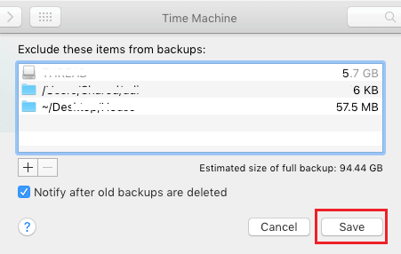 Save those excluded items from backup