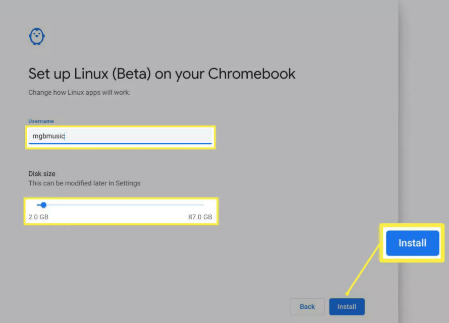 Set up Linux on Chromebook