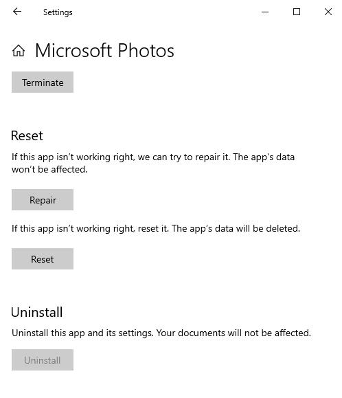 microsfot photos setting