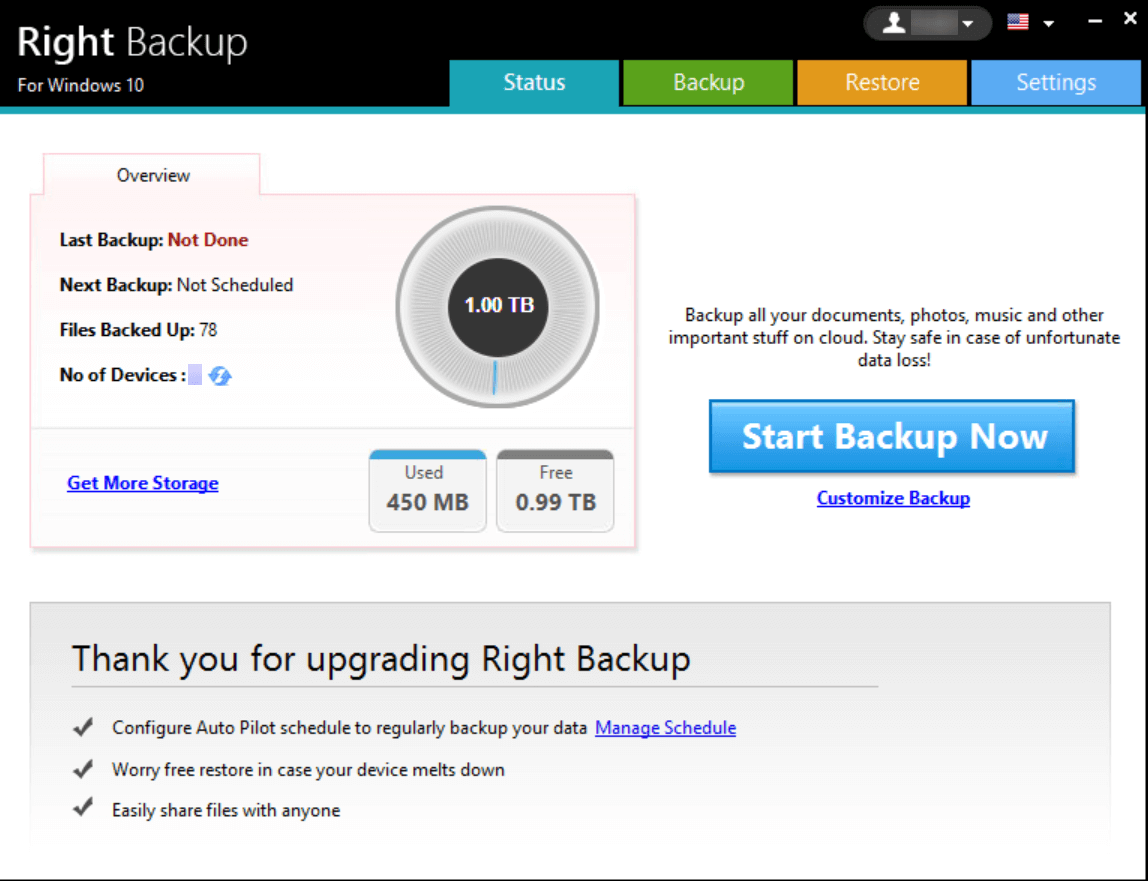 overview of right backup