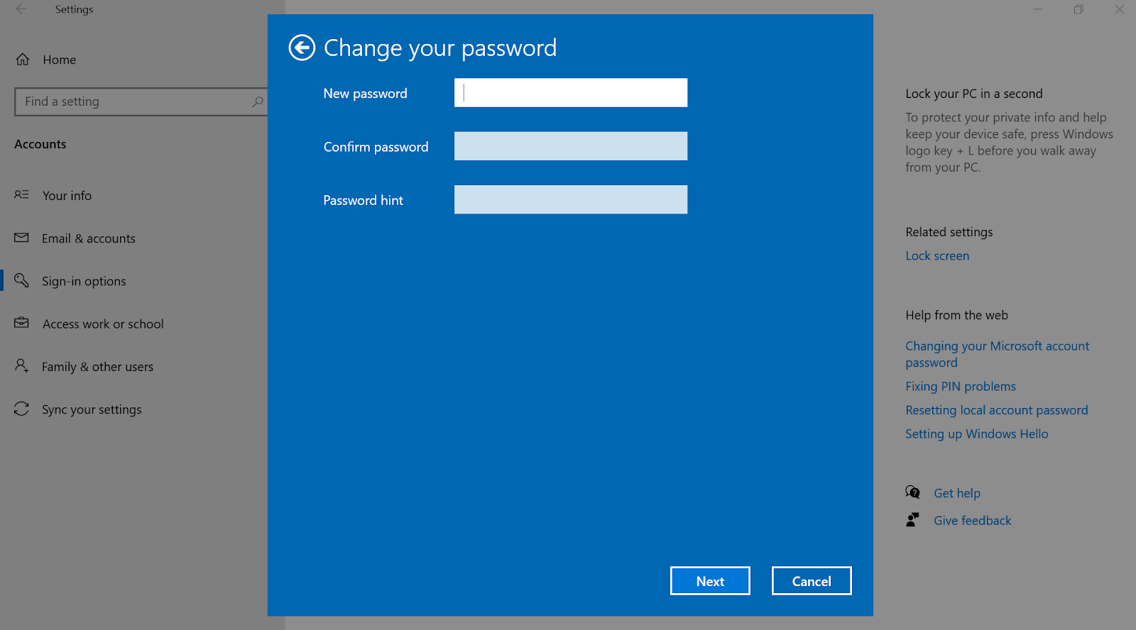 reset or changed the system password