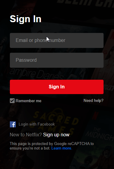 sign-in netflix