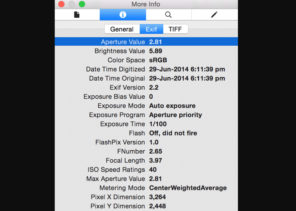 EXIF data