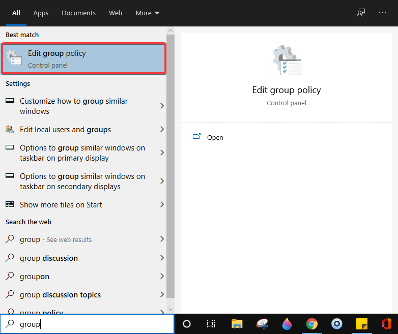 Edit group Policy