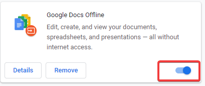 Google Docs Offline Enable