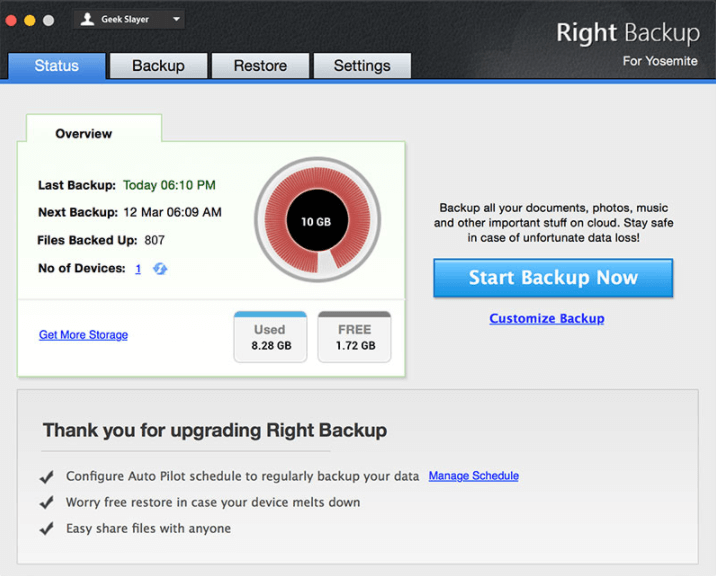 Right backup for mac