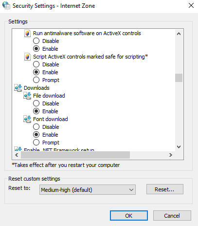 Security Settings