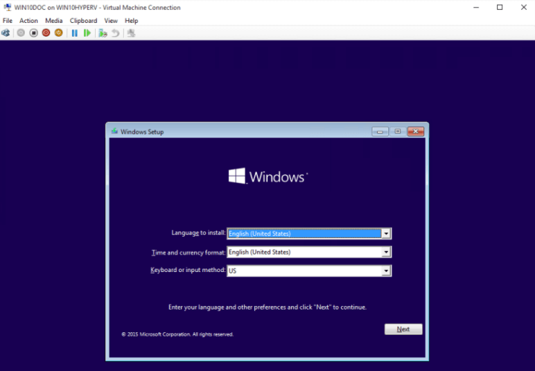 create virtual machine windows 10
