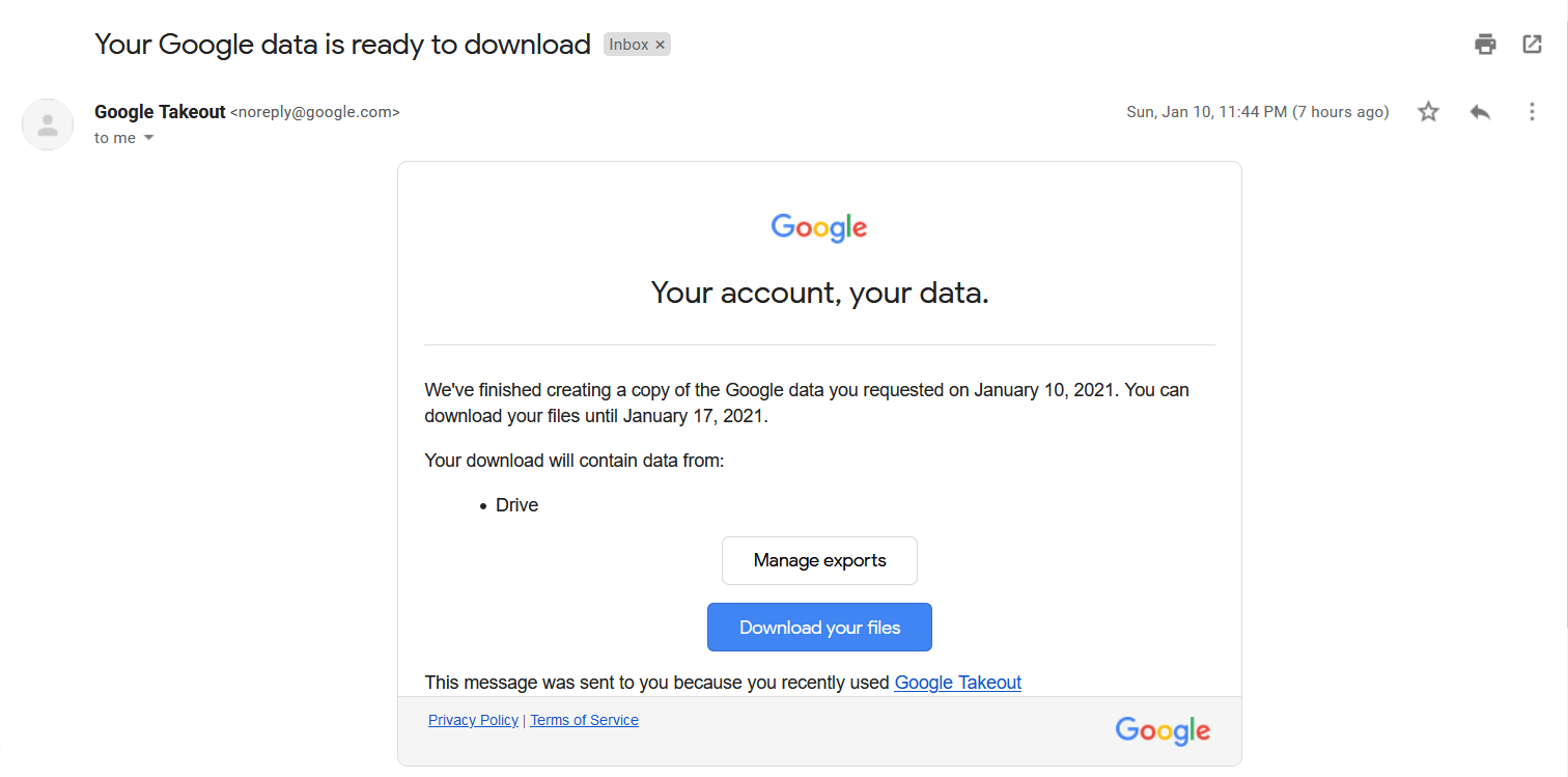 download backup files