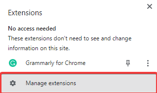 manage Extensions
