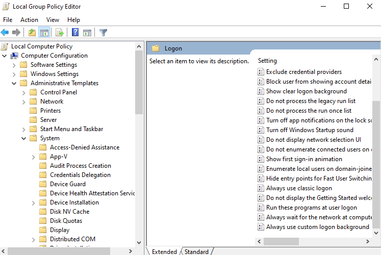 using The Group Editor Policy