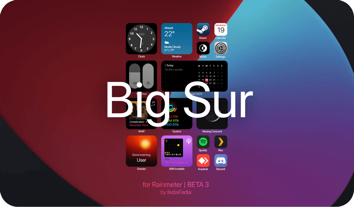 Big Sur Rainmeter Skin