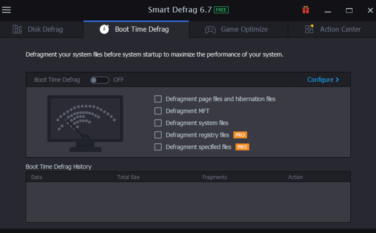 Boot Time Defrag
