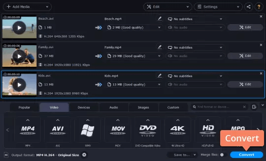 Convert Movavi Video Converter