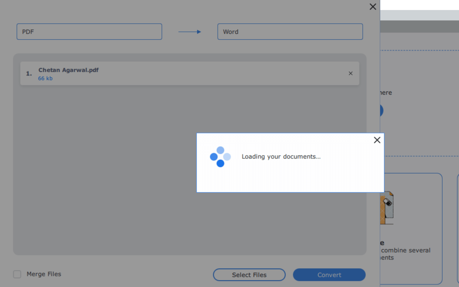 Loading your documents