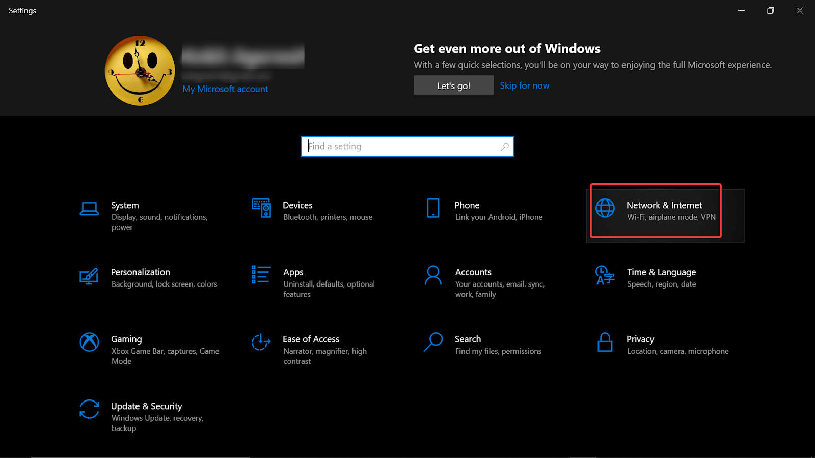 Network & Internet section