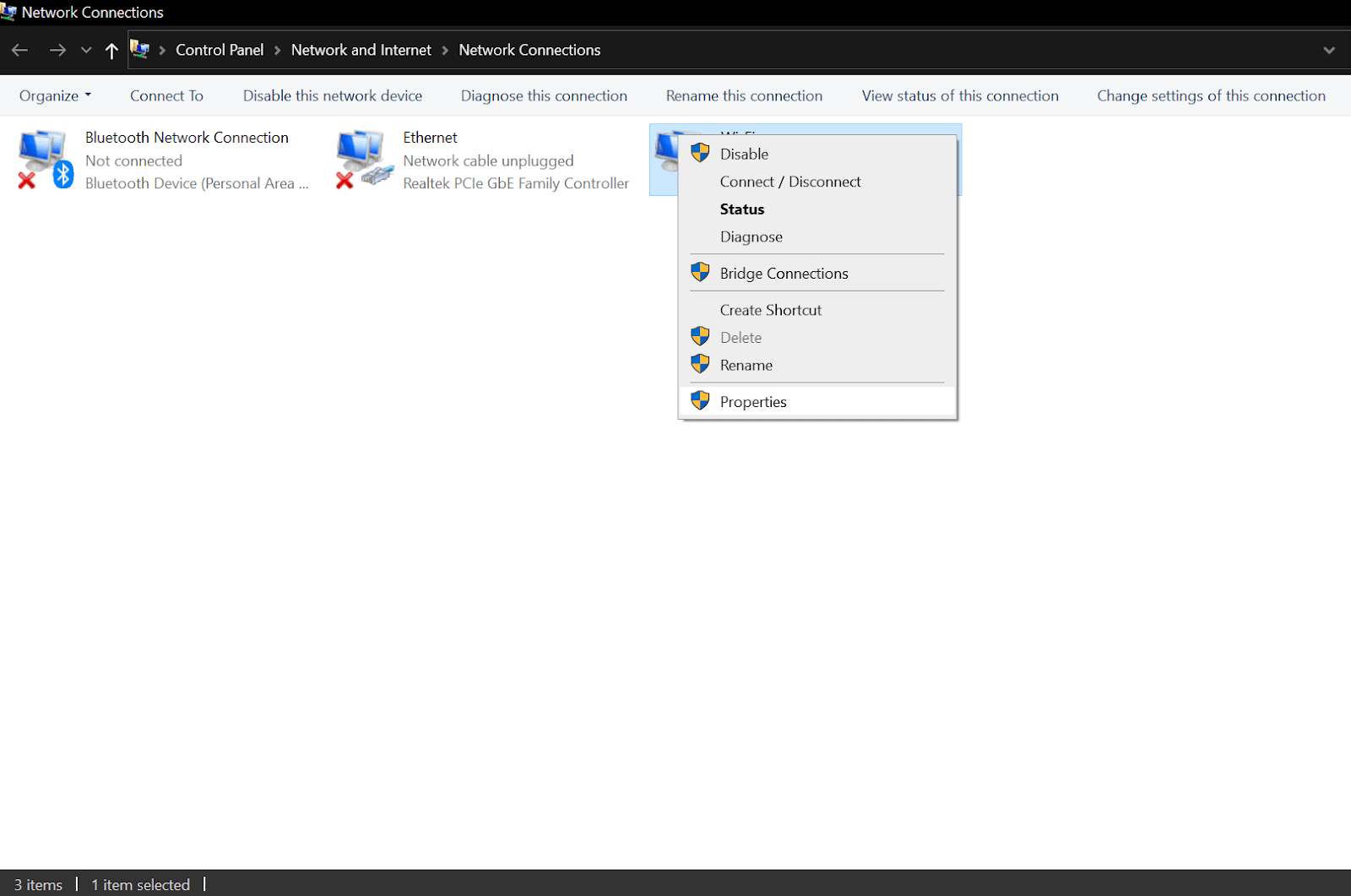 Use Network connection