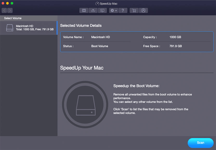 Click on Speedup - Stellar Speedup Mac
