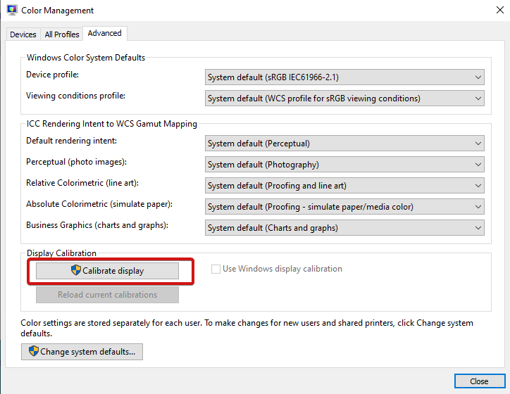 Color Management - Calibrate Display