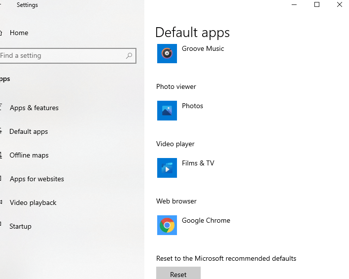 Default Apps